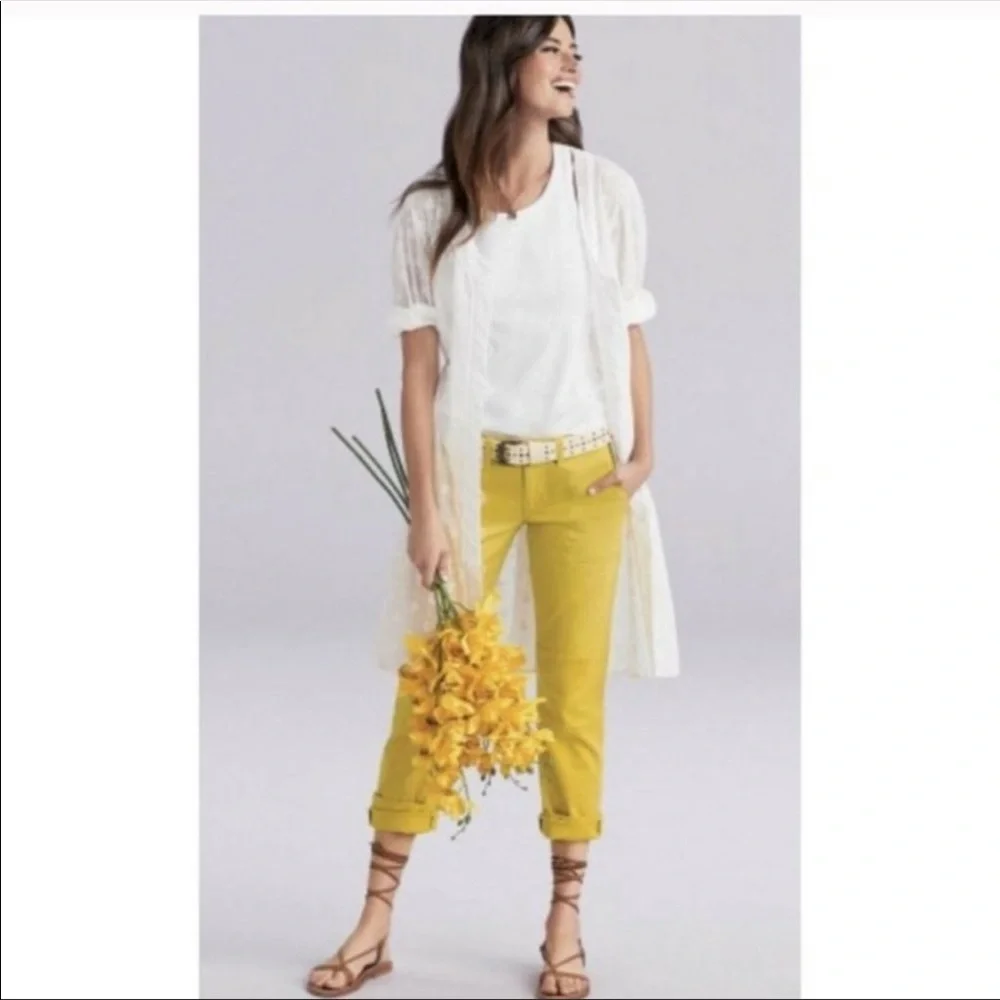 Cabi Utility Trousers Pants 2021 Mustard Yellow Size 16 - Picture 1 of 13
